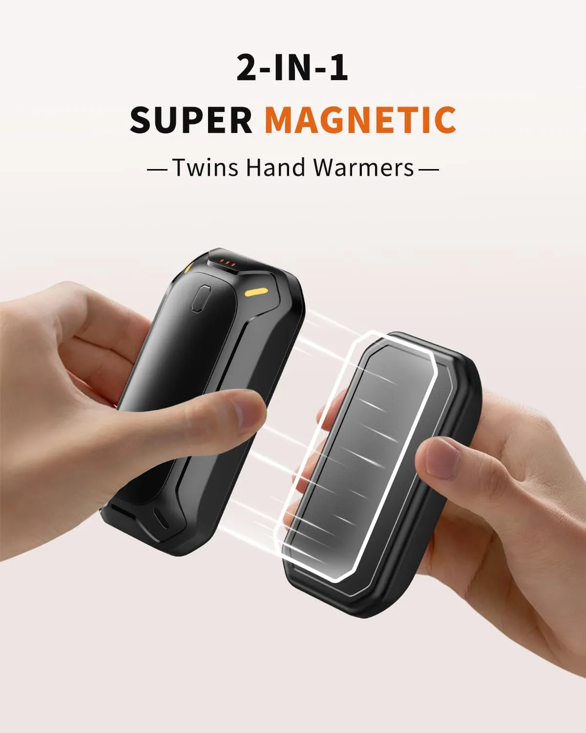 2 Pack Hand Warmers Rechargeable,   Electric Hand Warmer, Double-Sided Warming Portable Heater Reusable, 12 Max Heating Time Pocket Hand Warmers Gifts for Women Men