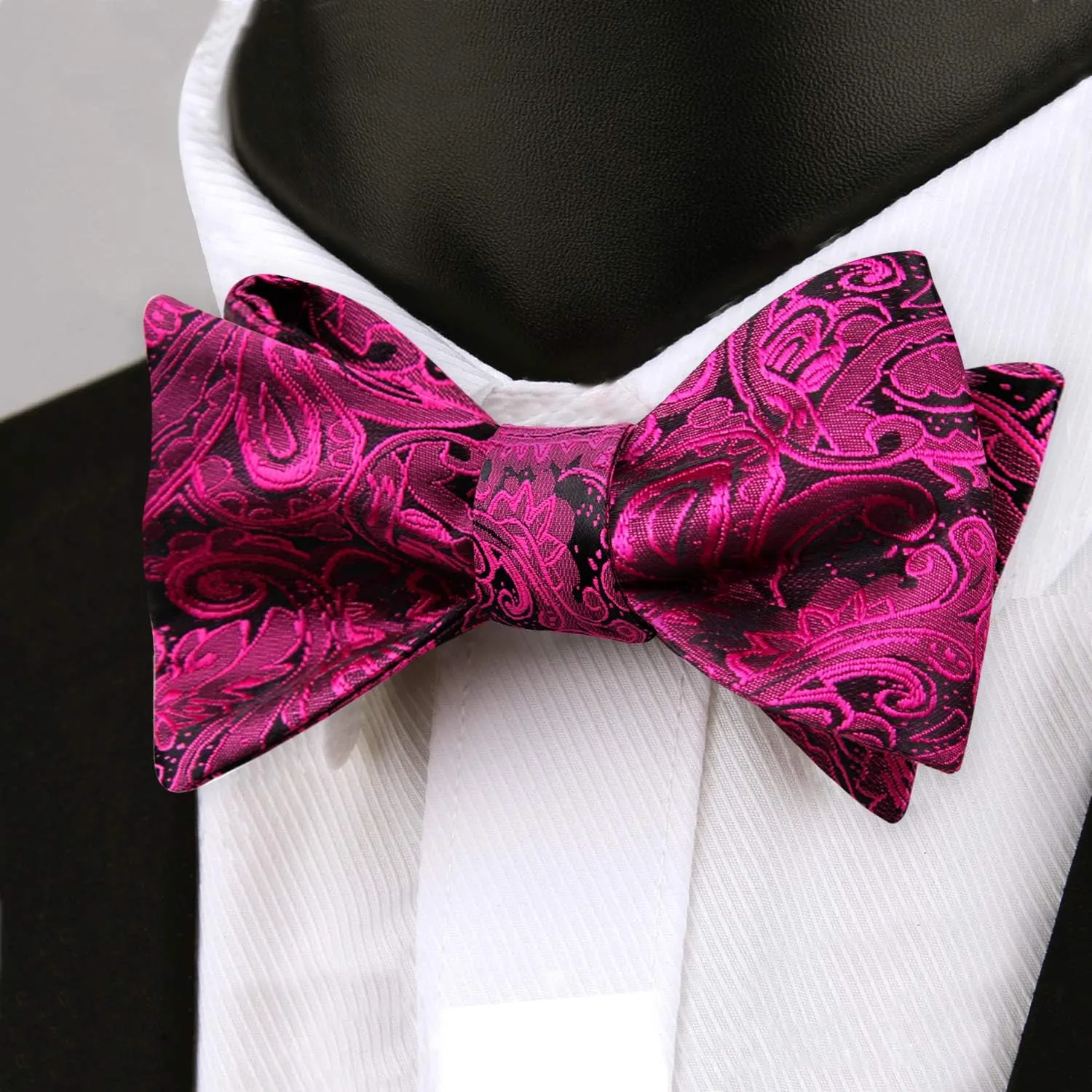 Alizeal Mens Paisley Jacquard Self-Tie Bow Tie Pocket Square Set