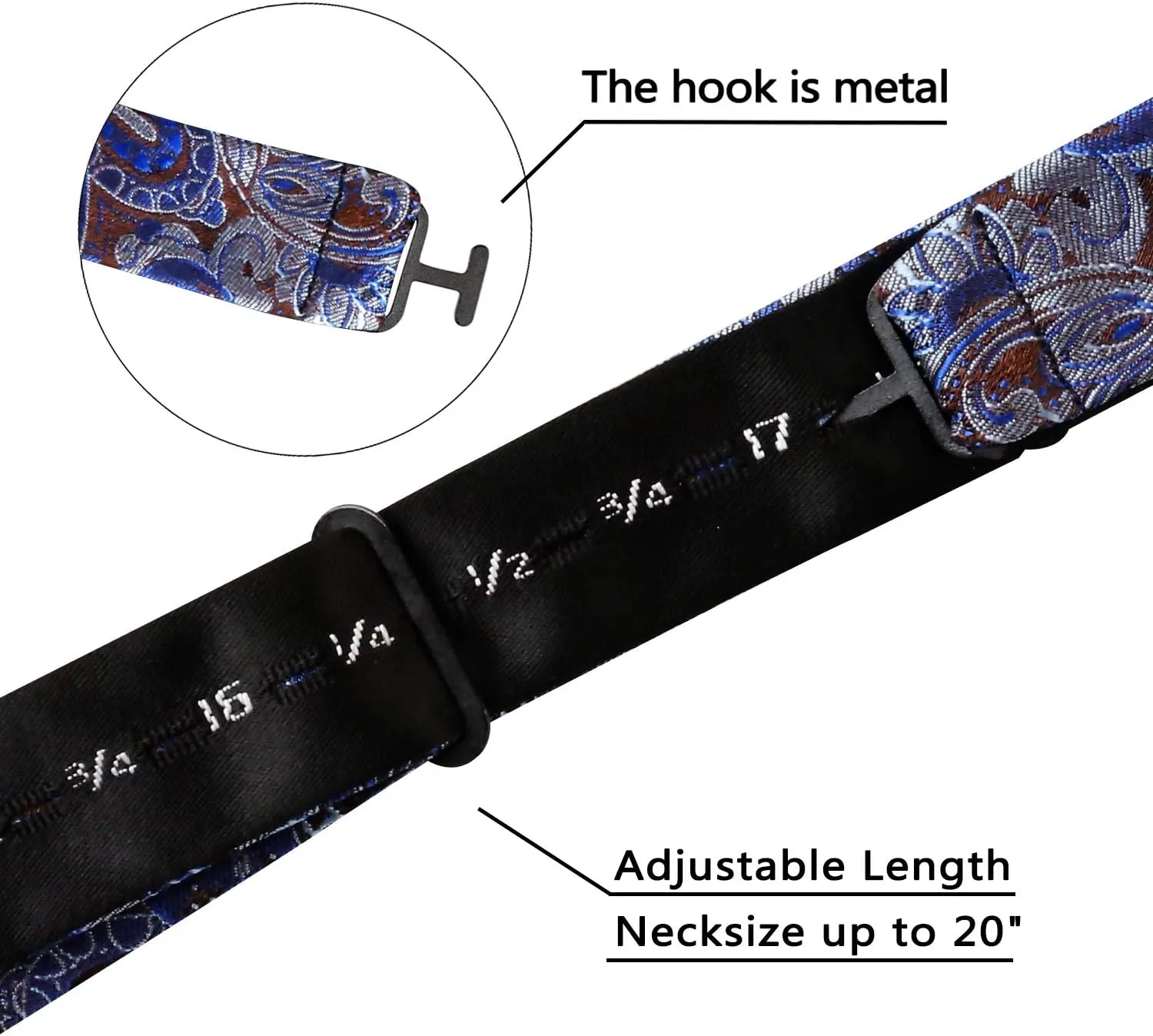 Alizeal Mens Paisley Jacquard Self-Tie Bow Tie Pocket Square Set