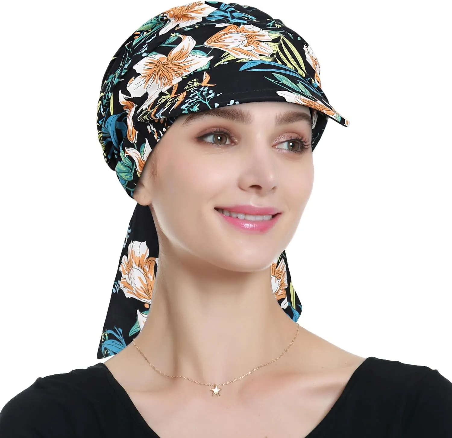 Alnorm Adjustable 100% Cotton Lace Up Turban Featuring Cotton Sweatbands Design