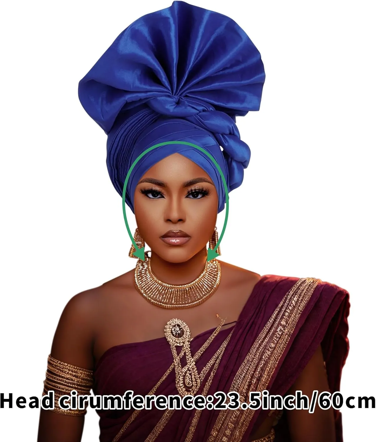 Auto Gele African Head Tie of Nigeria ASO Oke Headwraps Hat Turban Wedding Party Handmade Elegant Hair Wear Cap for Women