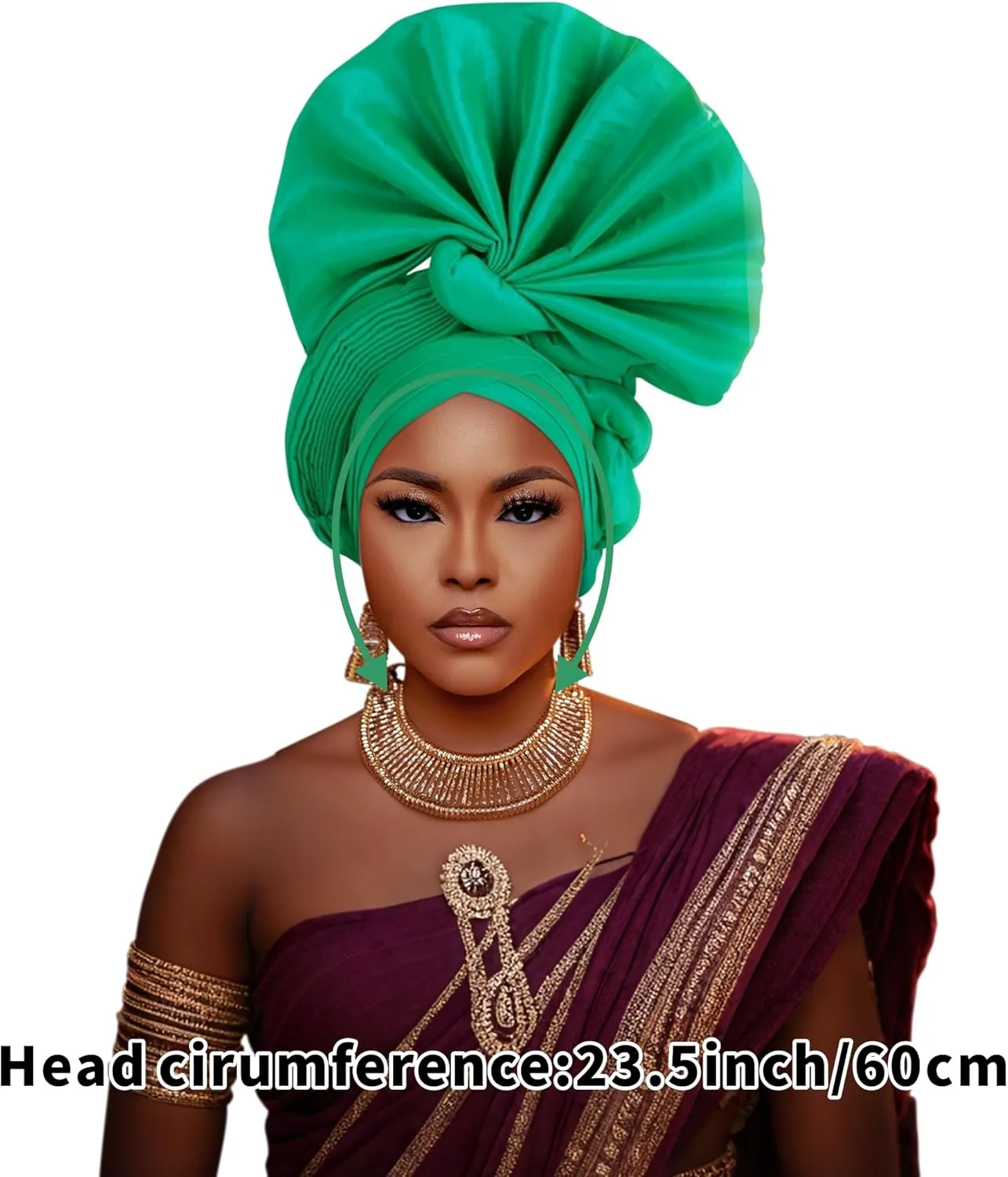 Auto Gele African Head Tie of Nigeria ASO Oke Headwraps Hat Turban Wedding Party Handmade Elegant Hair Wear Cap for Women