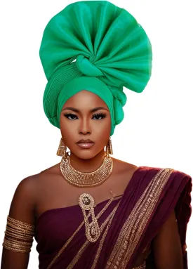 Auto Gele African Head Tie of Nigeria ASO Oke Headwraps Hat Turban Wedding Party Handmade Elegant Hair Wear Cap for Women