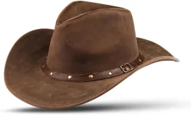 Block Grain Leather Cowboy Hat for Men Women Shape able into Out Back hat Durable Leather Hats for Men | Western hat