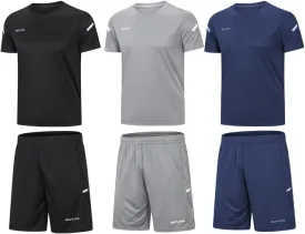 BUYJYA Men's Workout Clothes Athletic Shorts Shirt Set 3 Pack Basketball Football Training Running Gym Christmas gifts