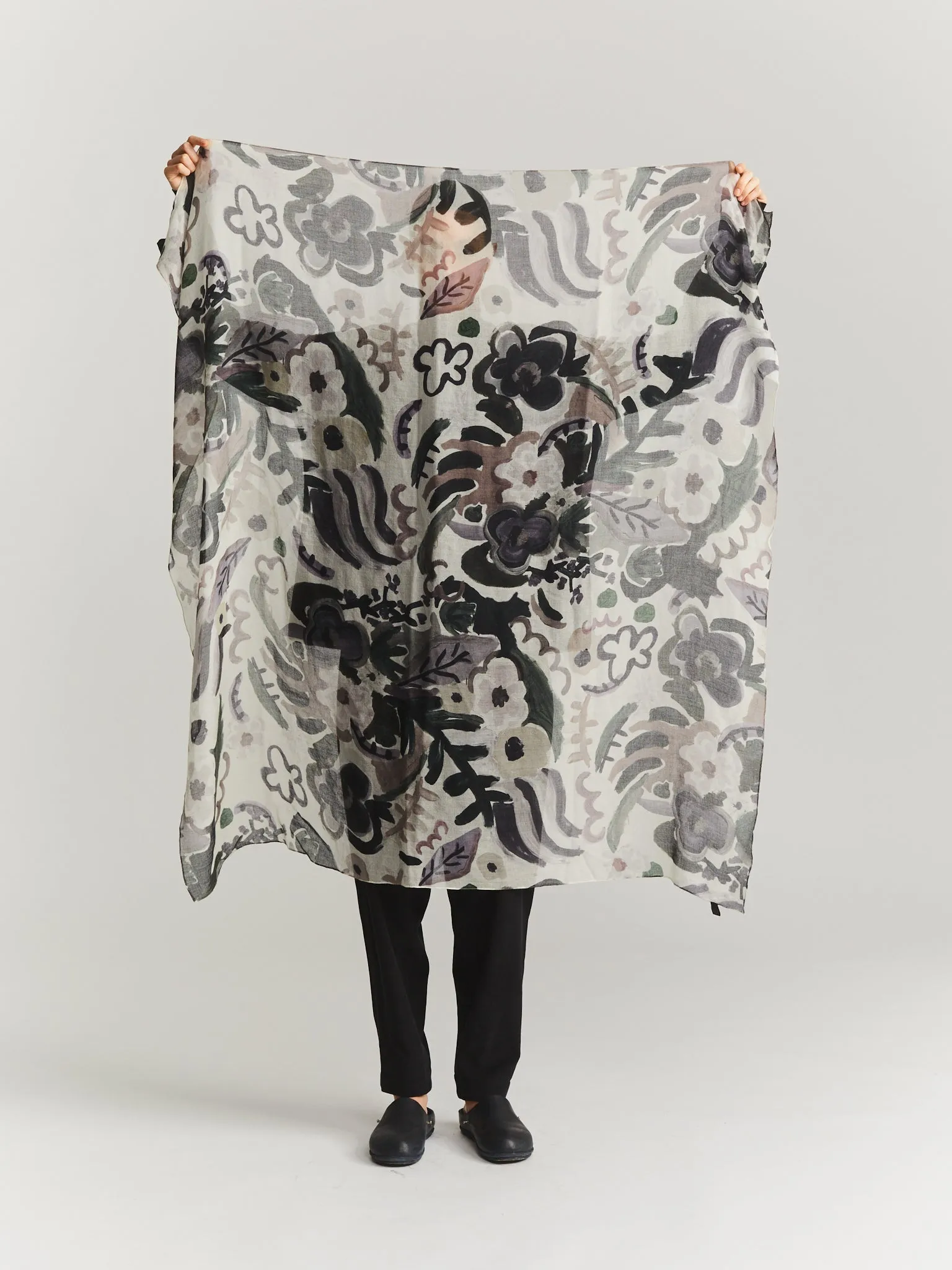 CASH SQUARE SCARF - CASHBLOTCH - GREY