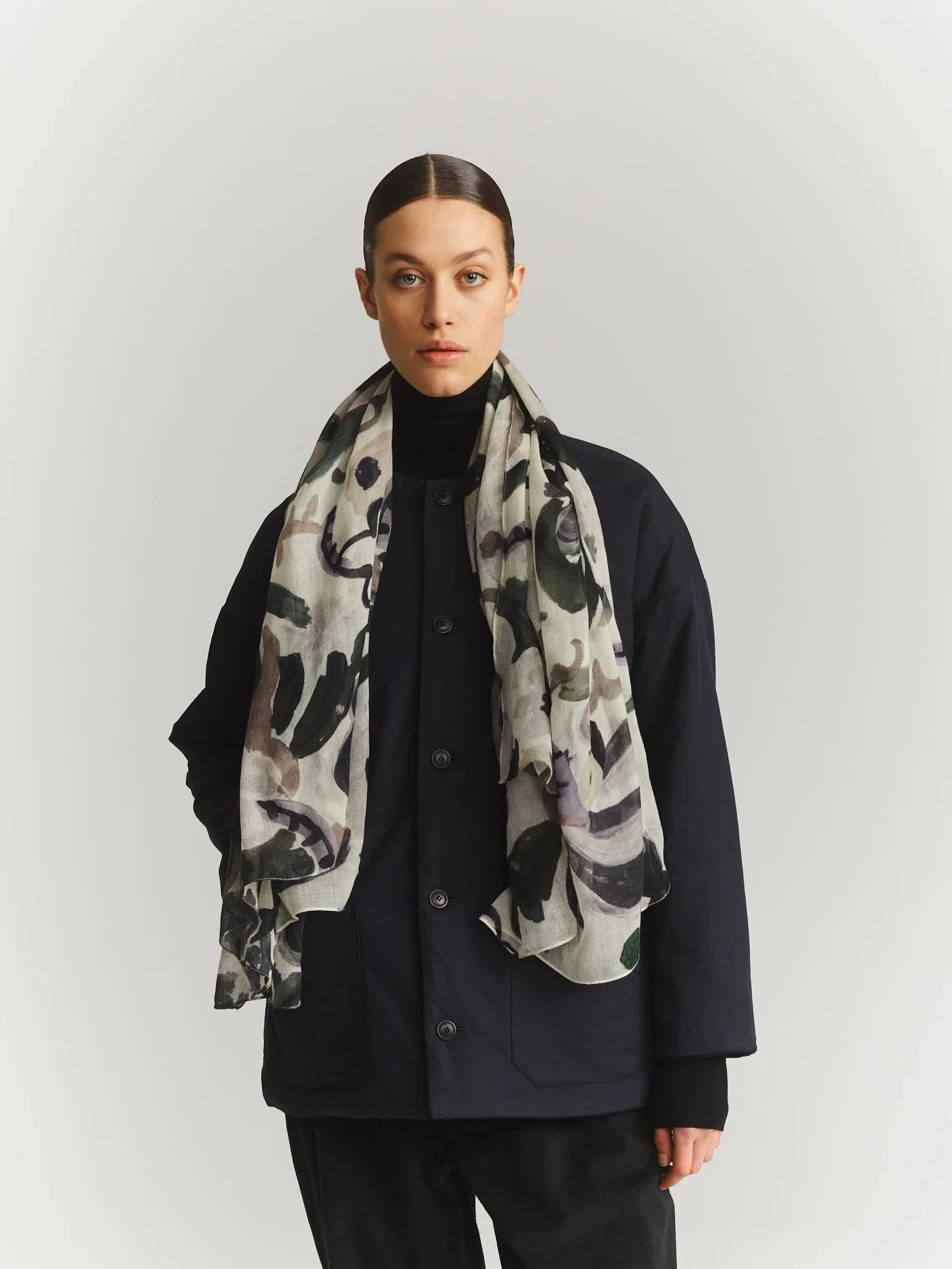 CASH SQUARE SCARF - CASHBLOTCH - GREY