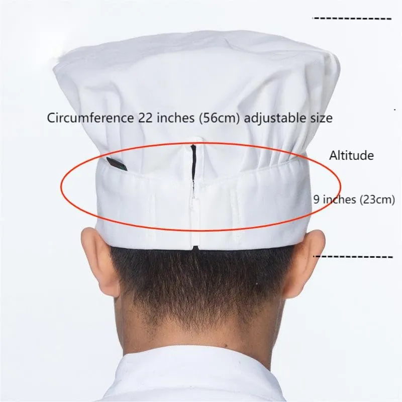 Chef Hat - Embroidered with Lettering, Male & Female Sizes, Black & White