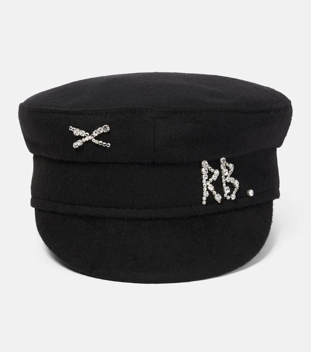 Decorated wool cap for baker boy Ruslan Baginskiy, black