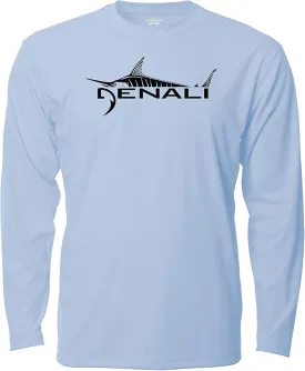Denali Men's Marlin Logo Tournament Teaser UPF 50  Long Sleeve T-Shirt, UV Protection, Quick Dry Fisherman's Shirt