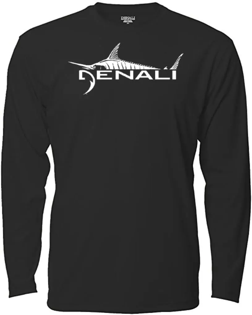 Denali Men's Marlin Logo Tournament Teaser UPF 50  Long Sleeve T-Shirt, UV Protection, Quick Dry Fisherman's Shirt