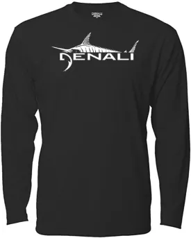Denali Men's Marlin Logo Tournament Teaser UPF 50  Long Sleeve T-Shirt, UV Protection, Quick Dry Fisherman's Shirt