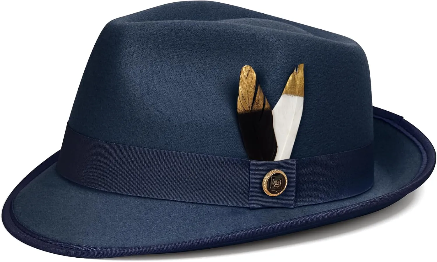 FADACHY Fedora Hats for Men & Women Short Brim Felt hat Trilby Fedora with Feather Panama Dress Hat