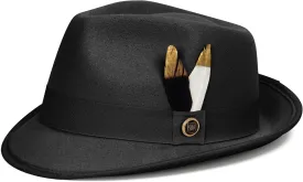 FADACHY Fedora Hats for Men & Women Short Brim Felt hat Trilby Fedora with Feather Panama Dress Hat