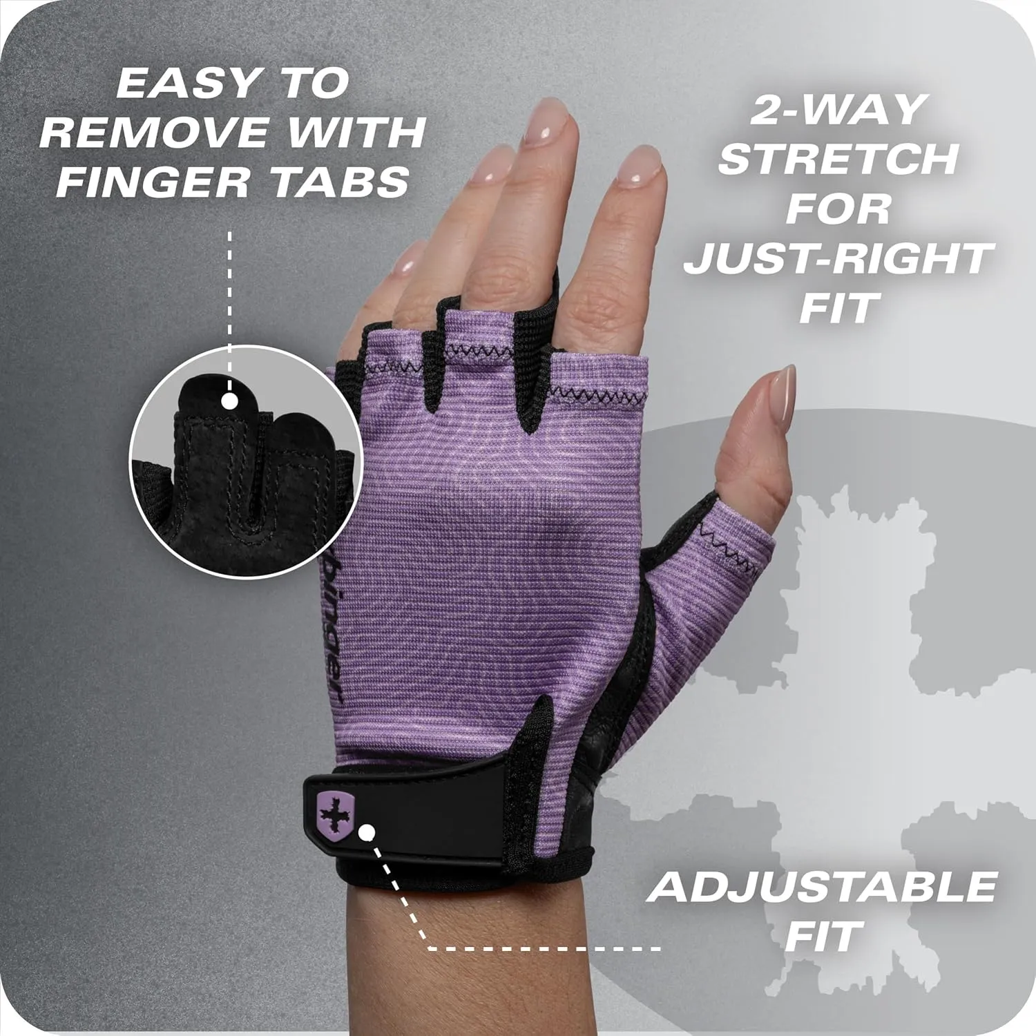 Harbinger Power Gloves 3.0 - Durable Half Finger Weightlifting Gloves with Adjustable Wrist Closure, Breathable Leather Palm, Small, Women's