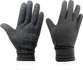 Kids Horse Riding Gloves - Fleece-Lined Winter Equestrian Gloves for Childrens Boys & Girls,Anti-Slip Sports Mittens for Horseback Biking Cycling Black