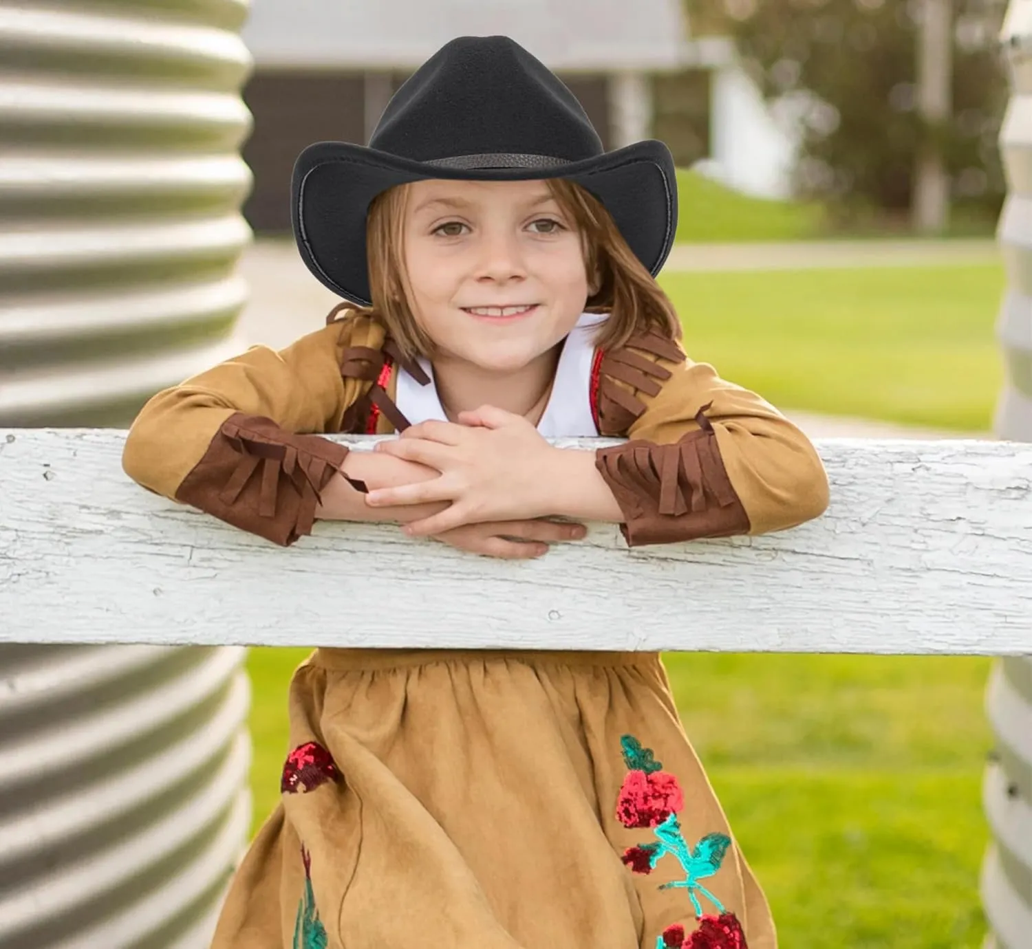 Kids Western Cowboy Hat for Boys Girls - Felt Fedora-Jazz-Hat for Kids 2-6Years