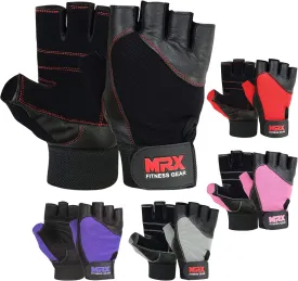MRX Weight Lifting Gloves Gym Training Bodybuilding Fitness Powerlifting Workout Weightlifting Gloves Genuine Leather for Men & Women