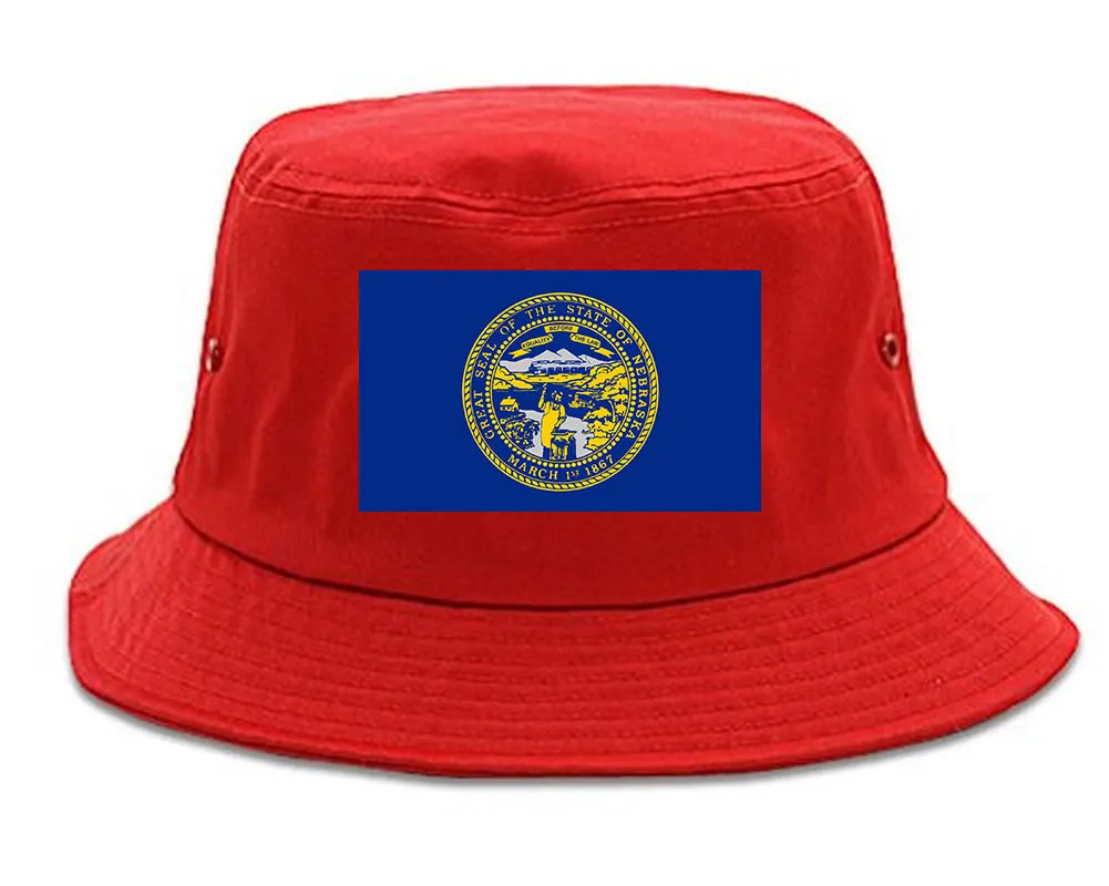 Nebraska State Flag NE Chesst Mens Bucket Hat