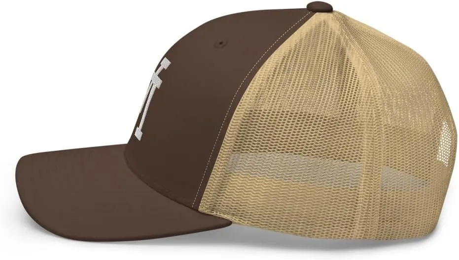 NG Upside Down LA Embroidered Curved Bill Trucker Hat Mid Crown Adjustable Los Angeles Cap