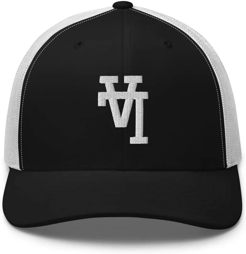 NG Upside Down LA Embroidered Curved Bill Trucker Hat Mid Crown Adjustable Los Angeles Cap