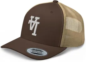 NG Upside Down LA Embroidered Curved Bill Trucker Hat Mid Crown Adjustable Los Angeles Cap
