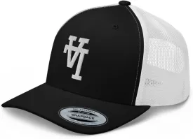 NG Upside Down LA Embroidered Curved Bill Trucker Hat Mid Crown Adjustable Los Angeles Cap