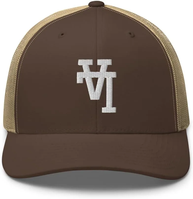 NG Upside Down LA Embroidered Curved Bill Trucker Hat Mid Crown Adjustable Los Angeles Cap