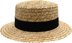 Nicky Bigs Novelties Adult Straw Panama Boater Skimmer Hat Gatsby Roaring Barbershop Quartet Amish Hats Costume Accessory
