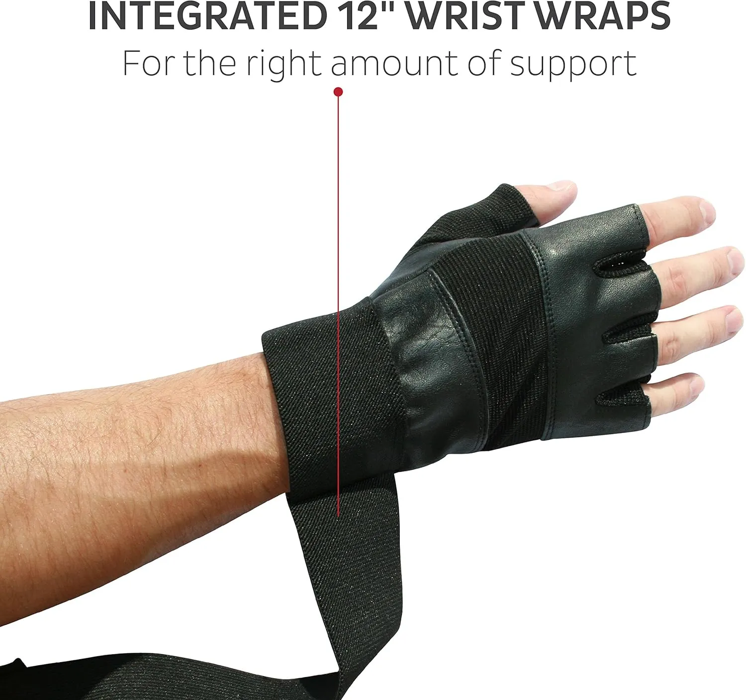 Nordic Lifting Weight Lifting Gloves with 12" Wrist Wraps Support for Gym Workout, Cross Training, Weightlifting, Fitness & Cross Training - The Best for Men & Women -Quality Gear