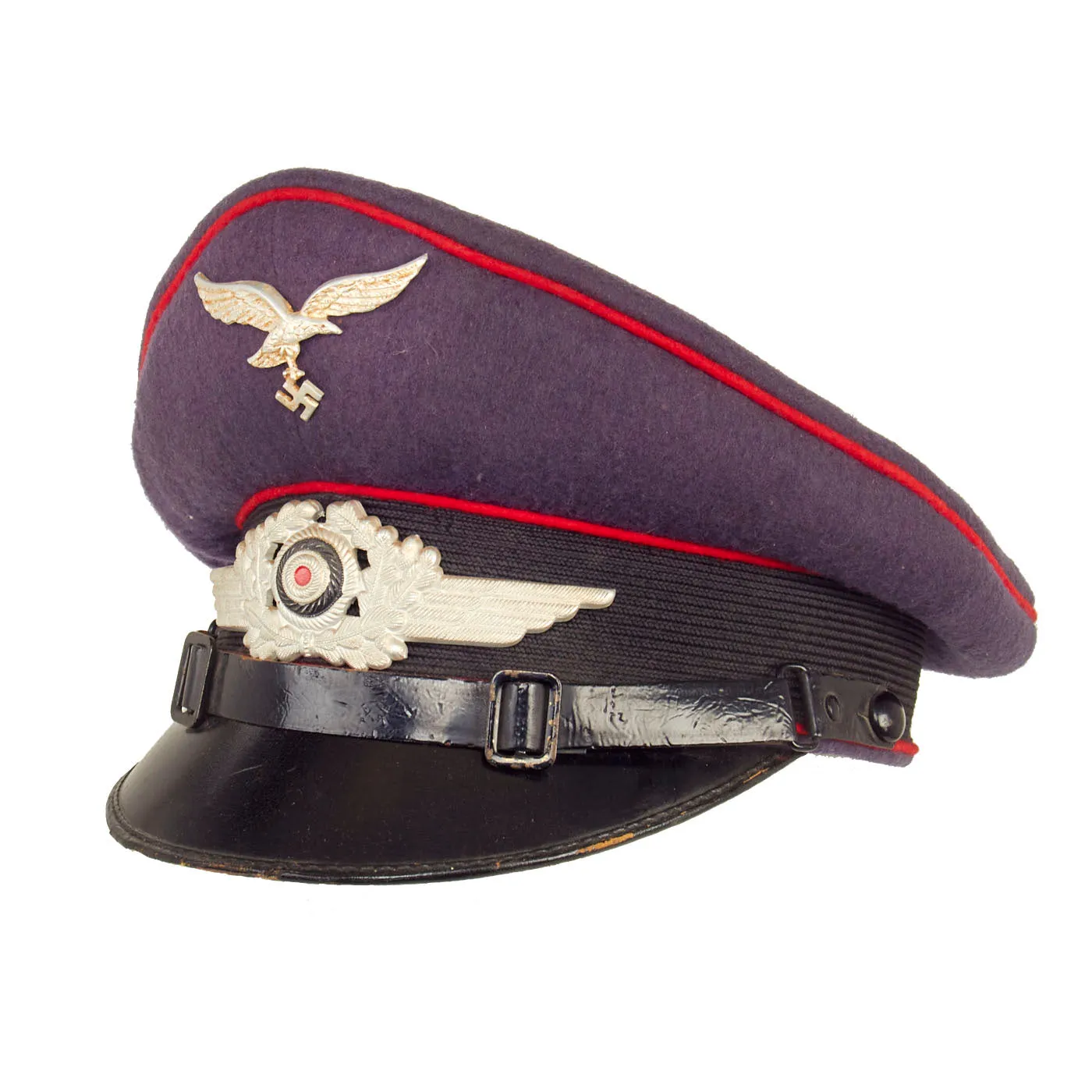 Original German WWII Luftwaffe Flak Artillery EM/NCO Private Purchase Visor Cap by Rehfus Velour