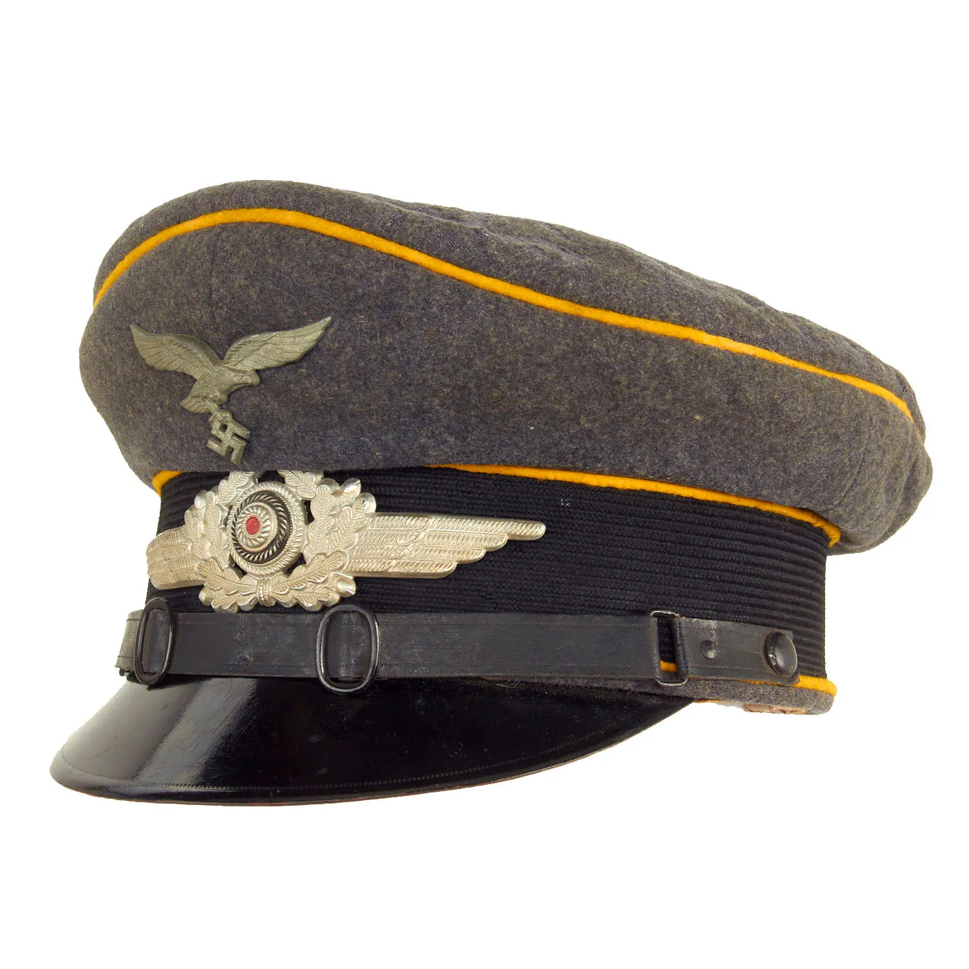 Original German WWII Luftwaffe Flight Branch EM/NCO Schirmmütze Visor Cap by Friedrich-Holecek