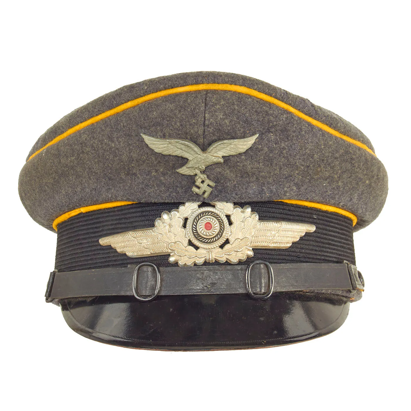 Original German WWII Luftwaffe Flight Branch EM/NCO Schirmmütze Visor Cap by Friedrich-Holecek