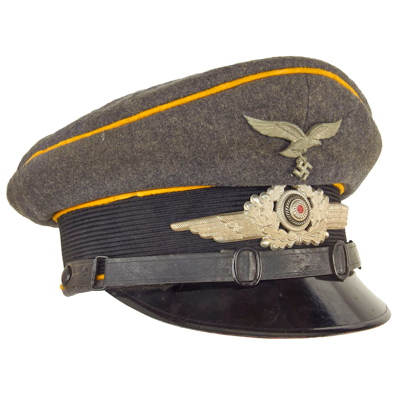 Original German WWII Luftwaffe Flight Branch EM/NCO Schirmmütze Visor Cap by Friedrich-Holecek