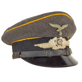 Original German WWII Luftwaffe Flight Branch EM/NCO Schirmmütze Visor Cap by Friedrich-Holecek