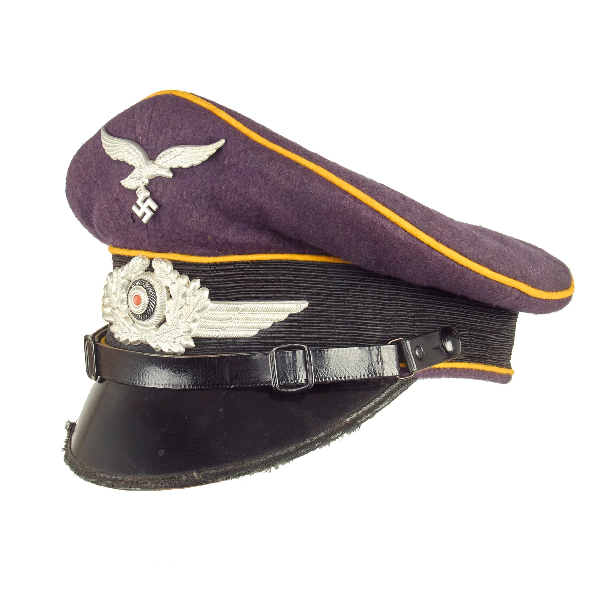 Original German WWII Luftwaffe Flight Branch EM/NCO Schirmmütze Visor Crush Cap by Otto Schlientz