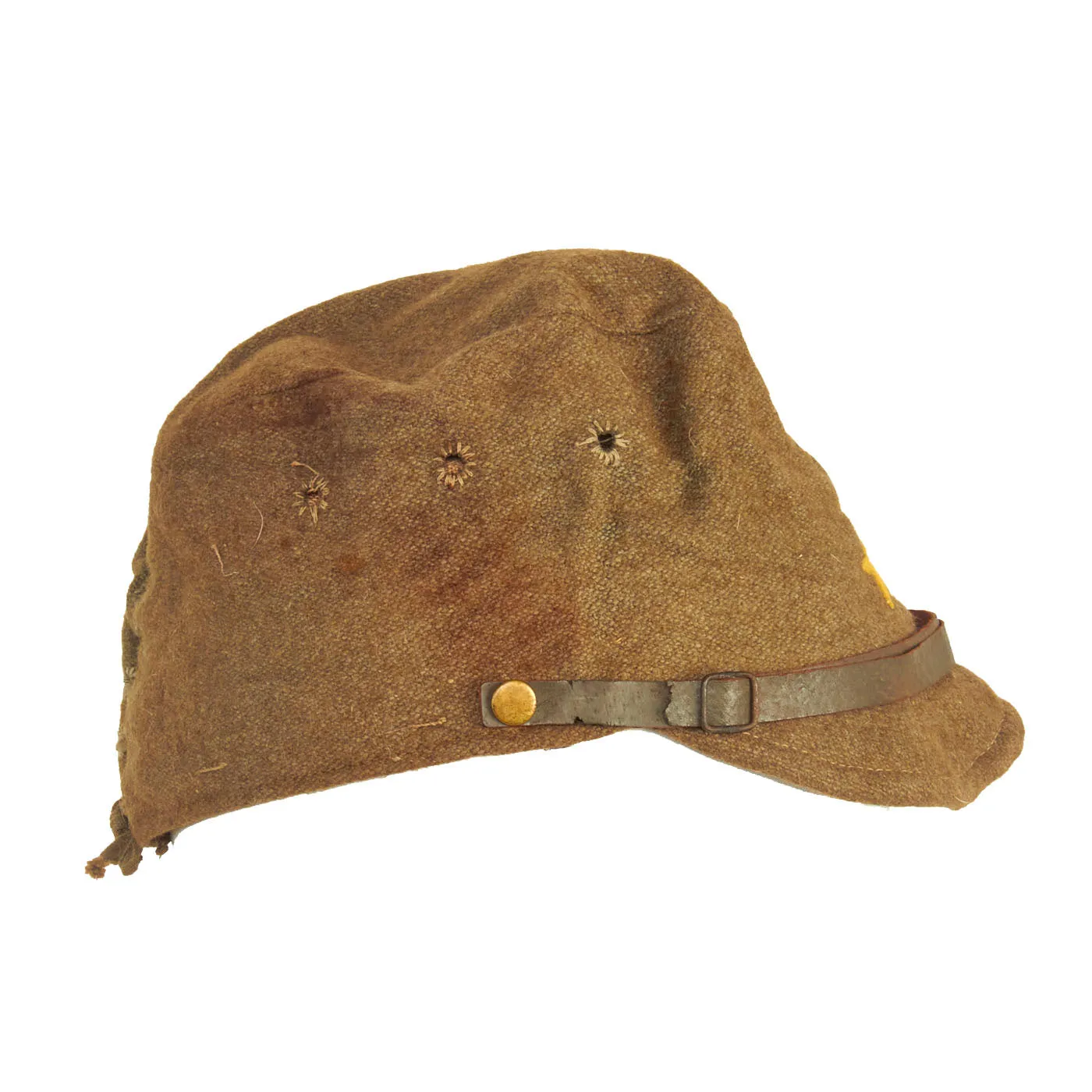 Original Japanese WWII Imperial Japanese Army Enlisted Men's Wool Forage Cap with Kanji Ink Stamps