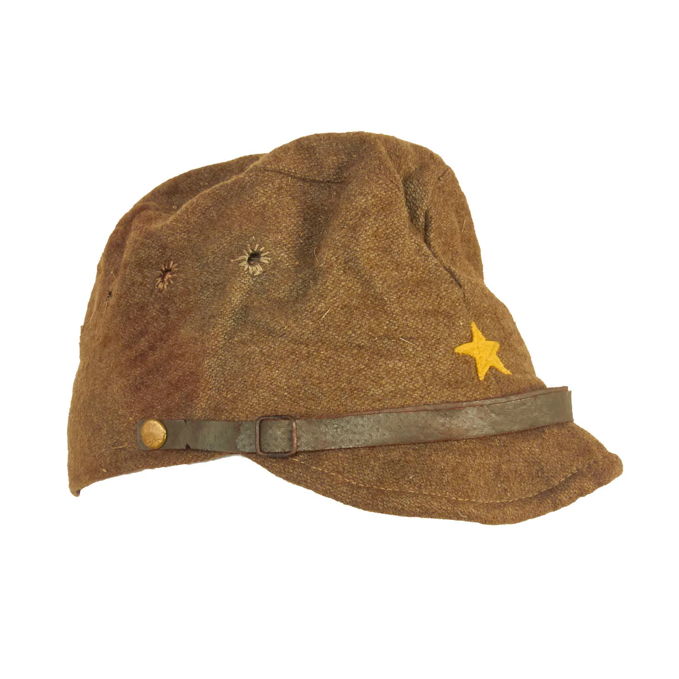 Original Japanese WWII Imperial Japanese Army Enlisted Men's Wool Forage Cap with Kanji Ink Stamps