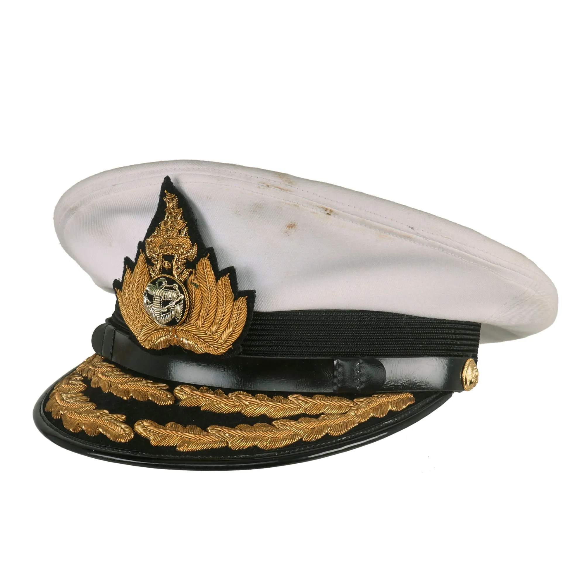 Original Thailand Royal Thai Navy Cold War Era Admiral’s Peaked Visor Cap