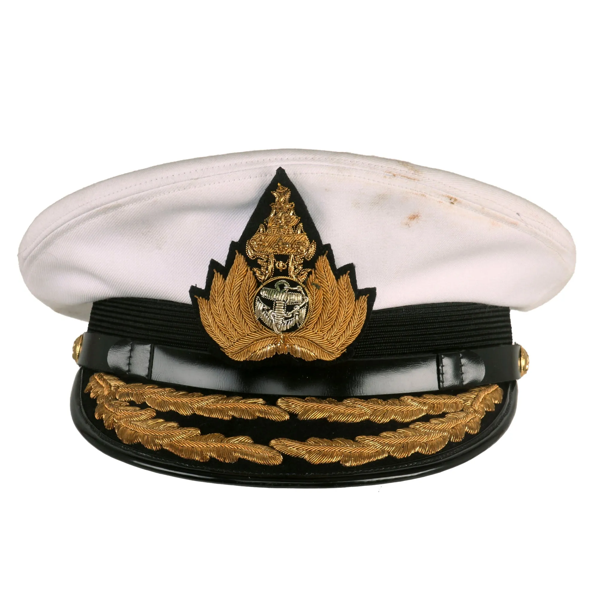 Original Thailand Royal Thai Navy Cold War Era Admiral’s Peaked Visor Cap