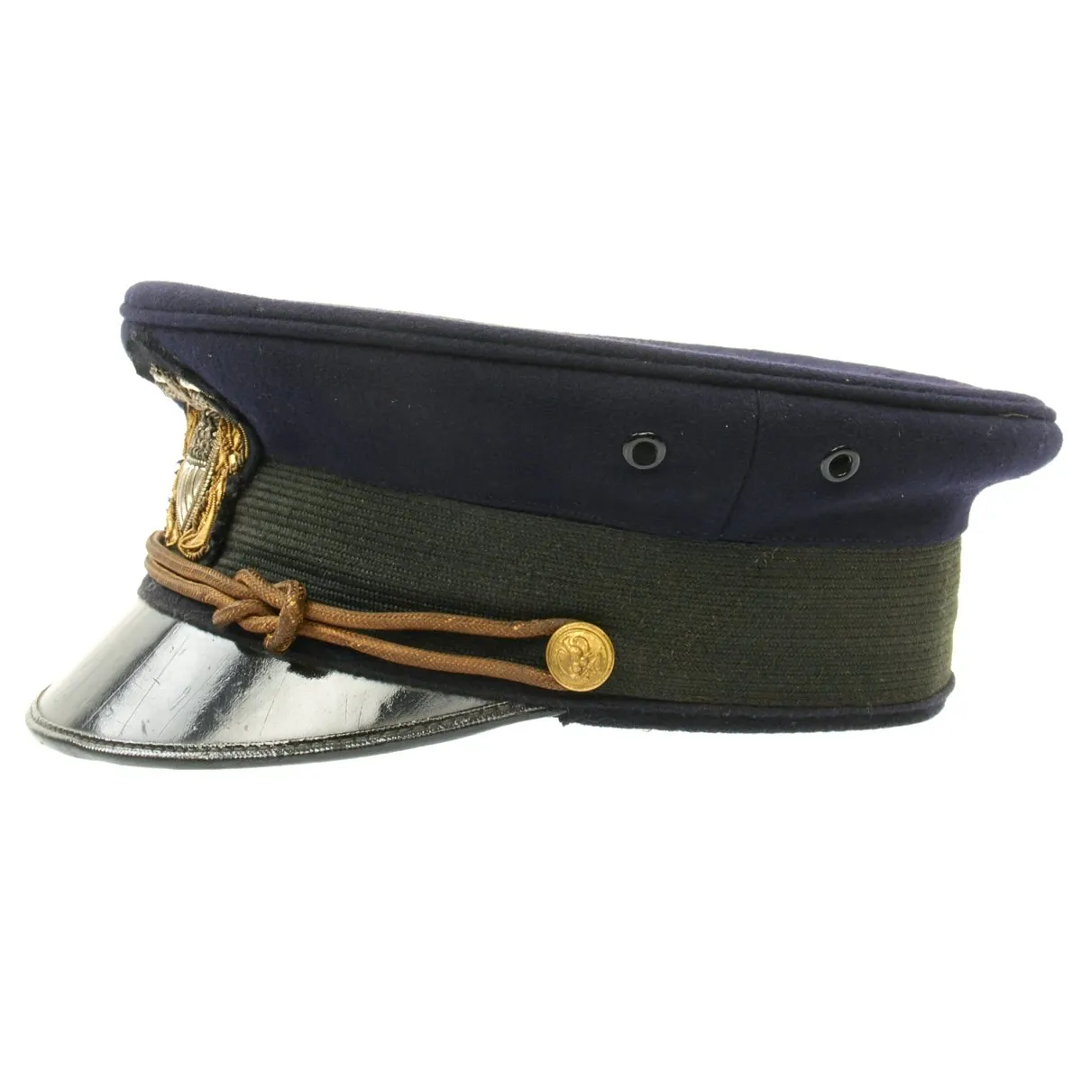 Original U.S. WWI Navy Junior Officer Blue Peaked Visor Cap by Fred M. Batchelder Co. - Size 7 1/8