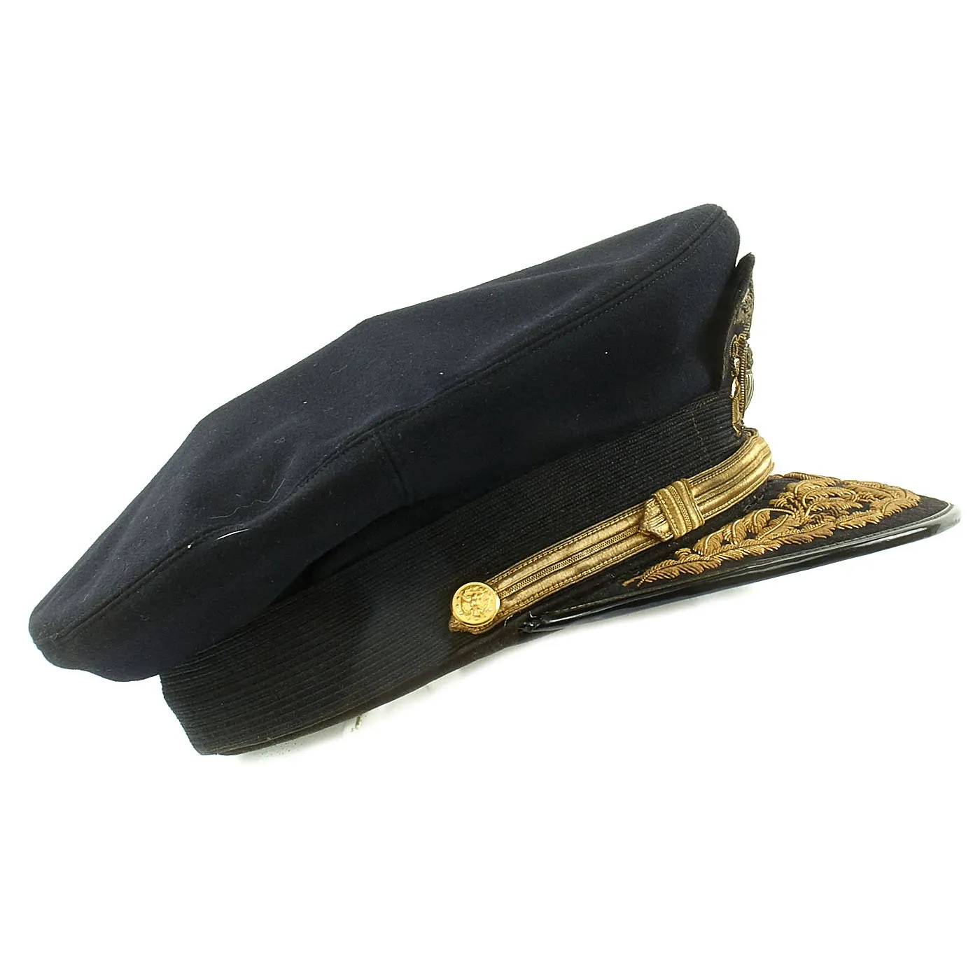 Original U.S. WWII Navy Admiral Peaked Visor Cap by Art Caps New York - Size 7 1/8