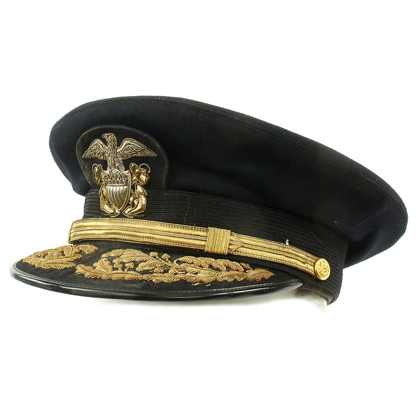 Original U.S. WWII Navy Admiral Peaked Visor Cap by Art Caps New York - Size 7 1/8