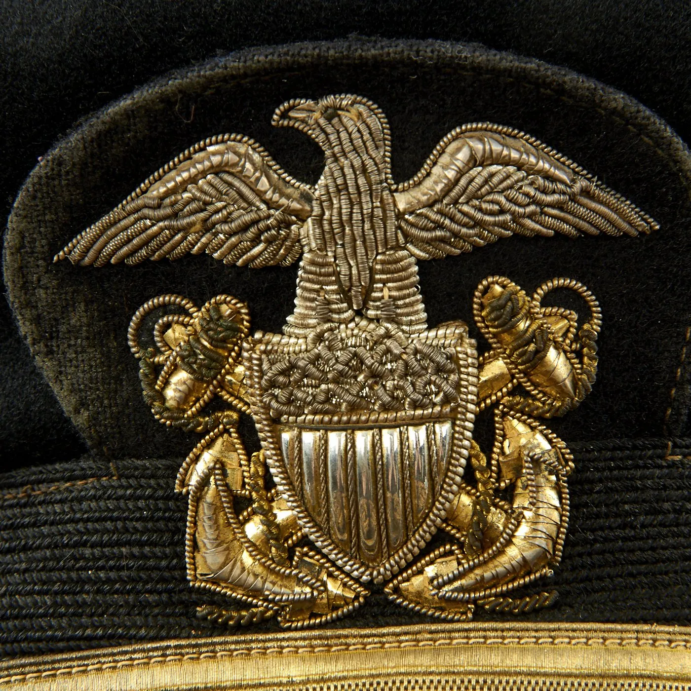 Original U.S. WWII Navy Admiral Peaked Visor Cap by Art Caps New York - Size 7 1/8
