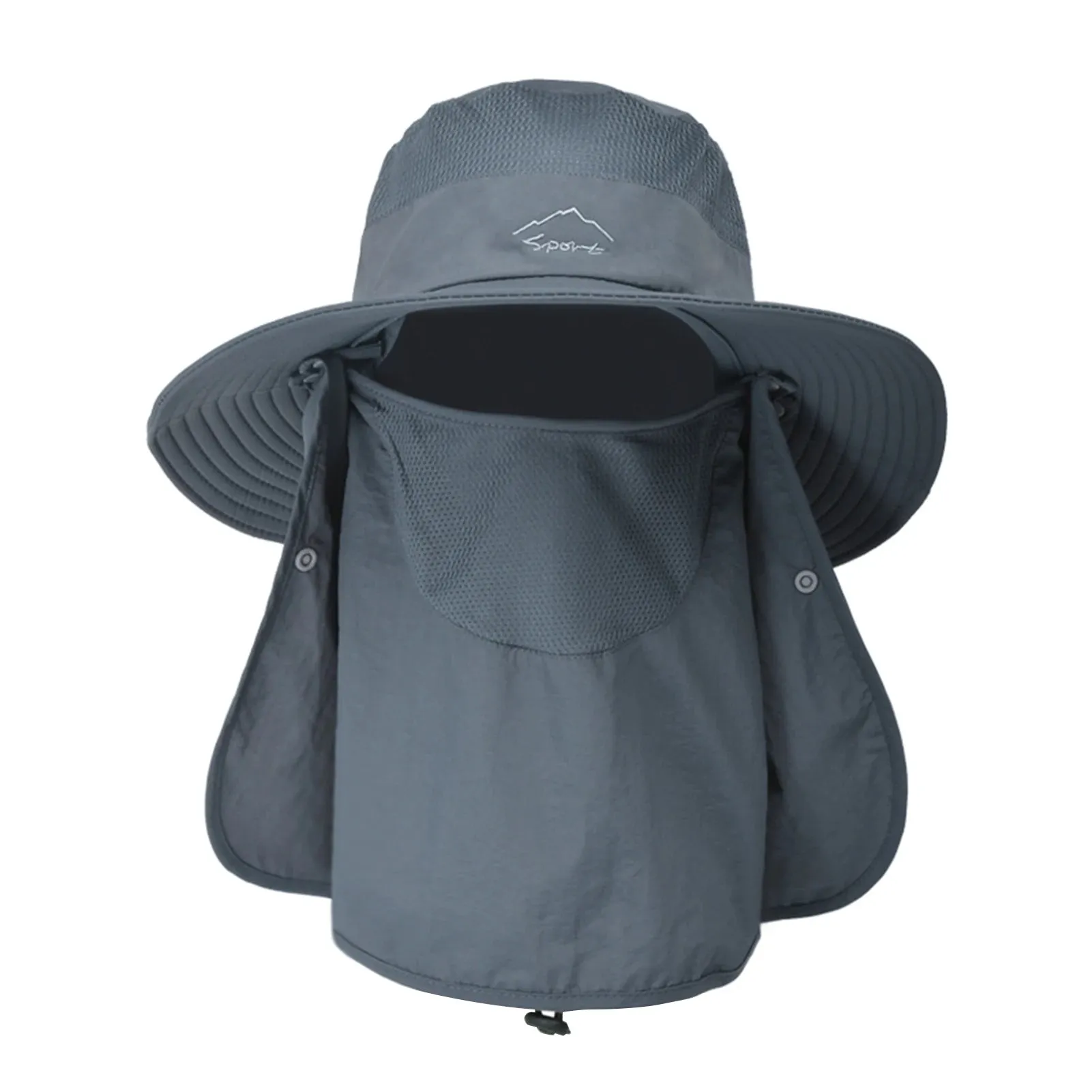 Outdoor Sun Hat UV Protection Wide Brim Neck Flap Face Cover Multifunctional Cap for Hiking Fishing Beach