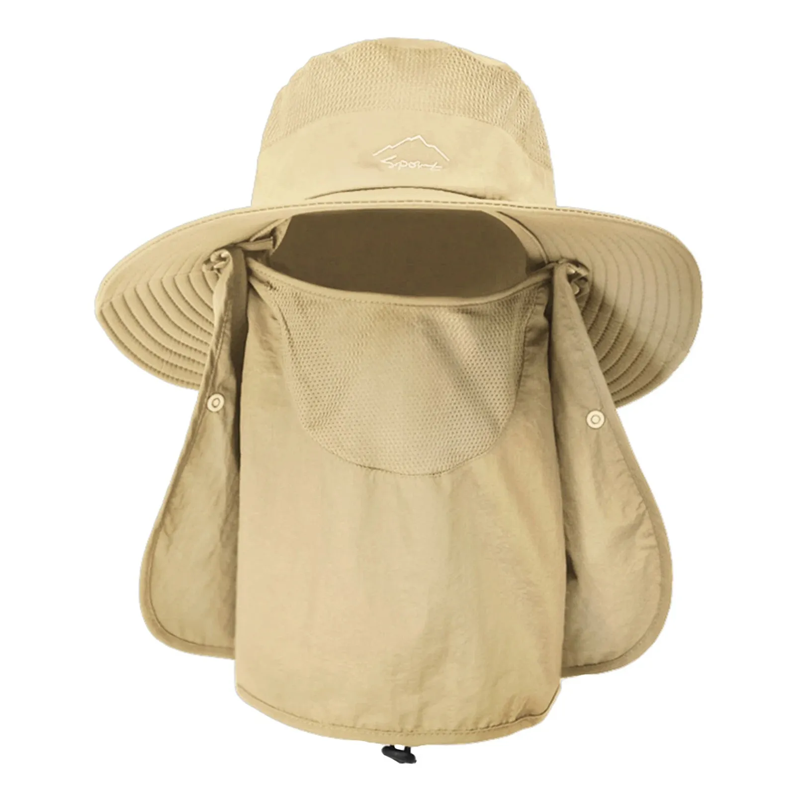 Outdoor Sun Hat UV Protection Wide Brim Neck Flap Face Cover Multifunctional Cap for Hiking Fishing Beach