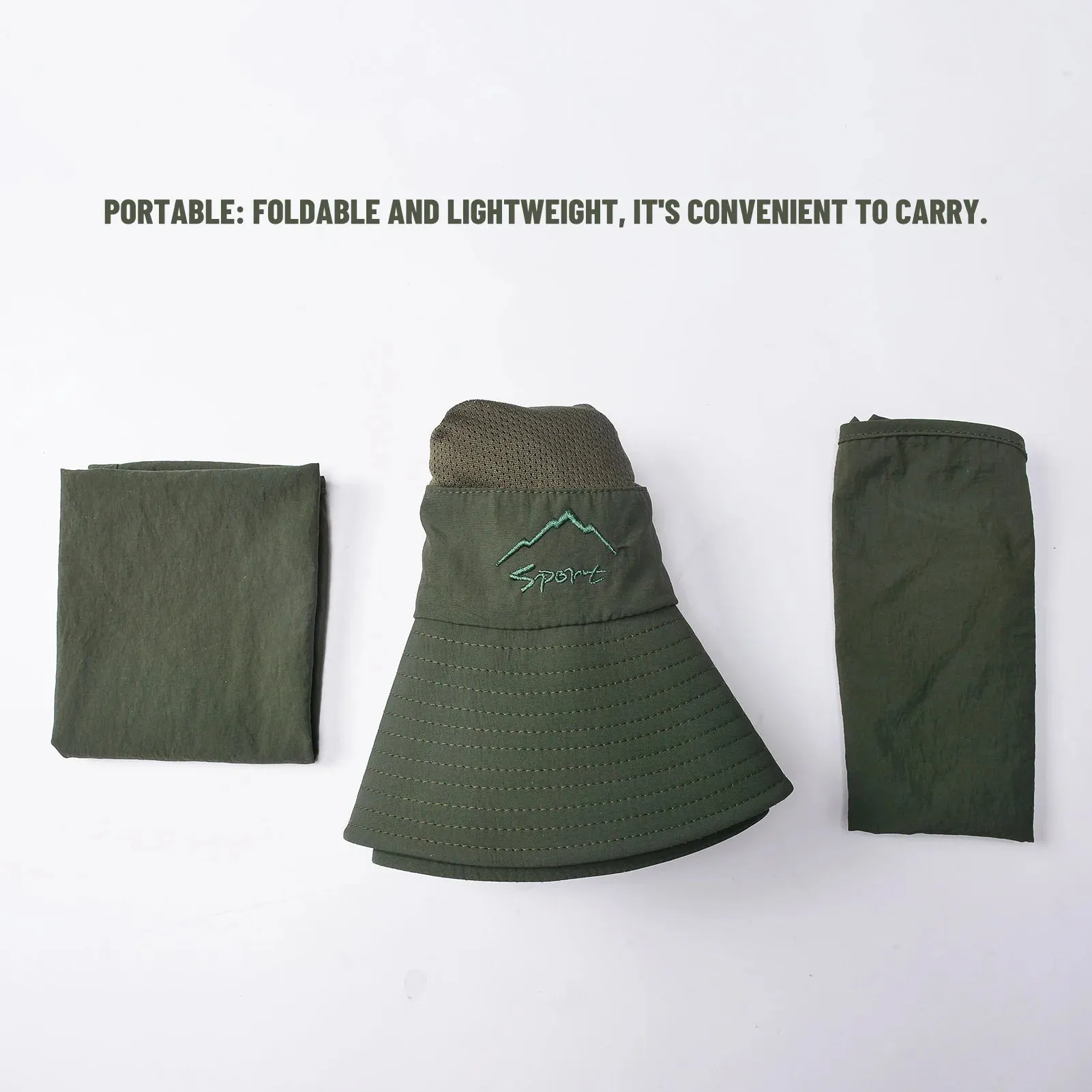 Outdoor Sun Hat UV Protection Wide Brim Neck Flap Face Cover Multifunctional Cap for Hiking Fishing Beach