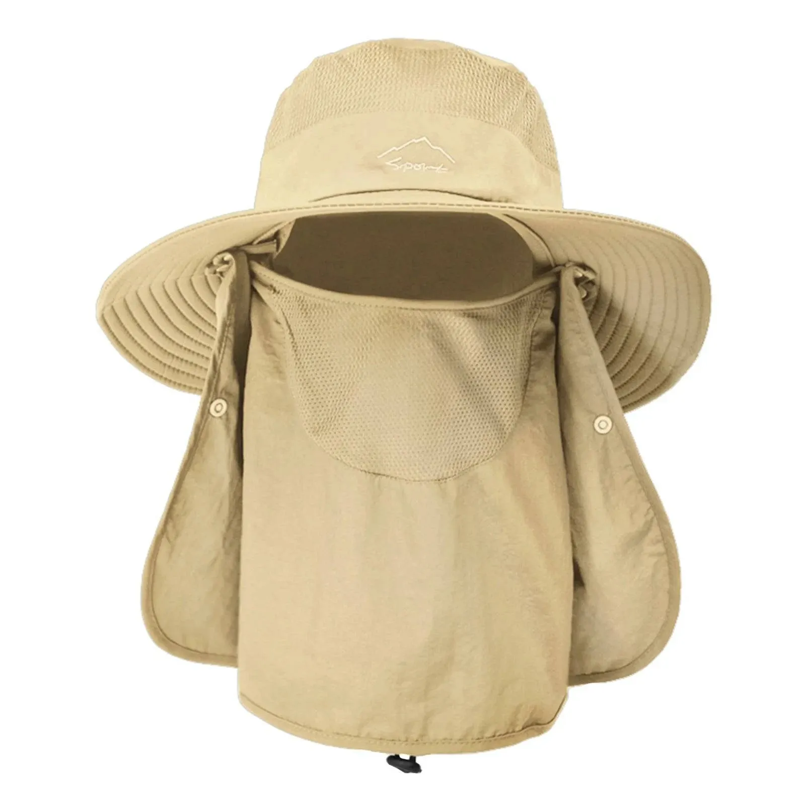 Outdoor Sun Hat UV Protection Wide Brim Neck Flap Face Cover Multifunctional Cap for Hiking Fishing Beach