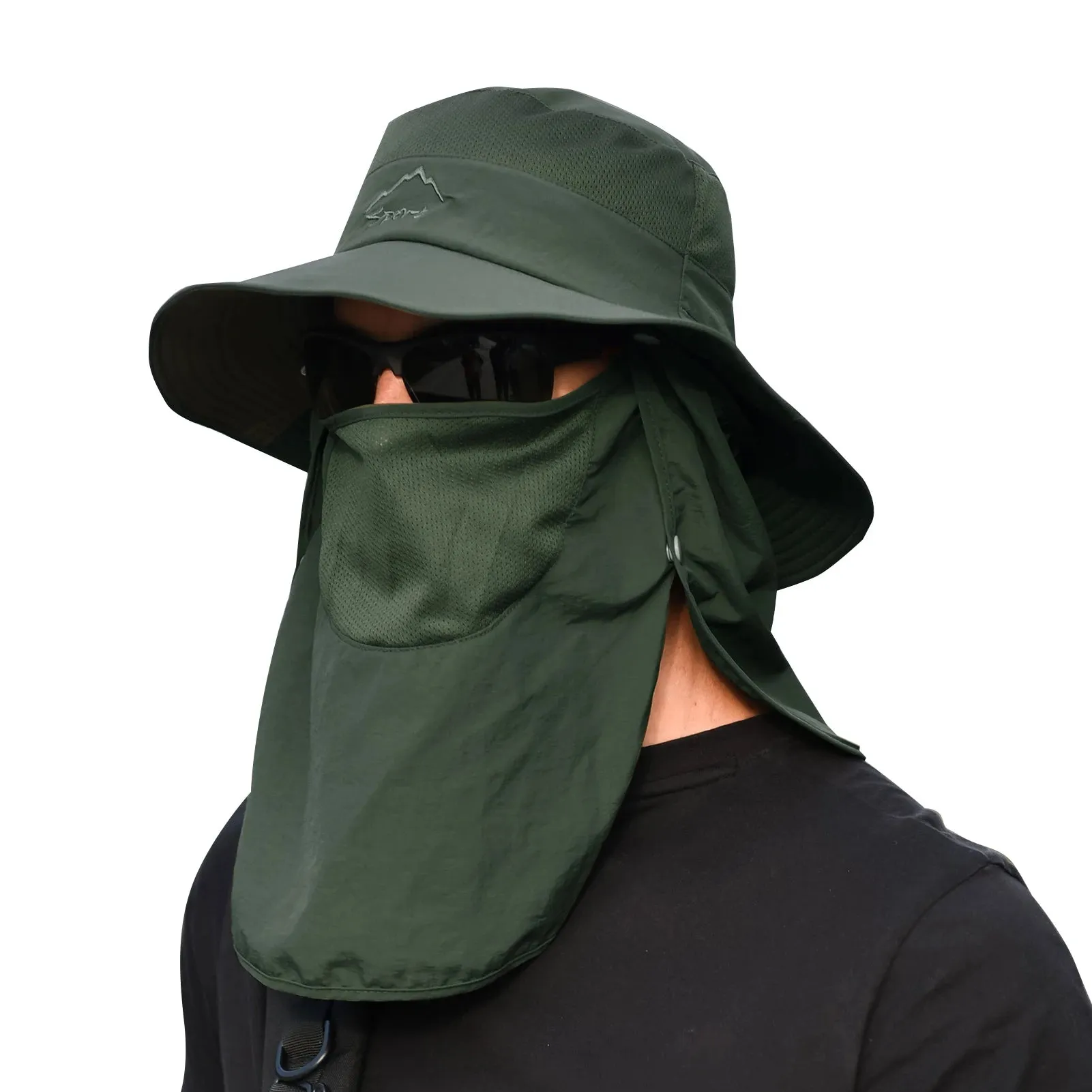 Outdoor Sun Hat UV Protection Wide Brim Neck Flap Face Cover Multifunctional Cap for Hiking Fishing Beach