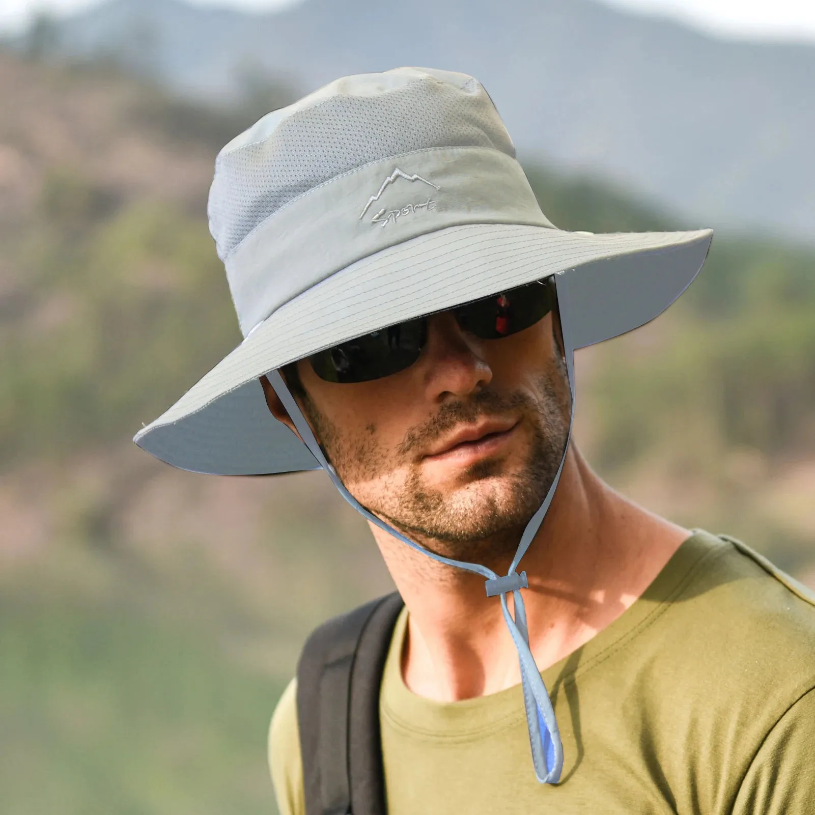 Outdoor Sun Hat UV Protection Wide Brim Neck Flap Face Cover Multifunctional Cap for Hiking Fishing Beach
